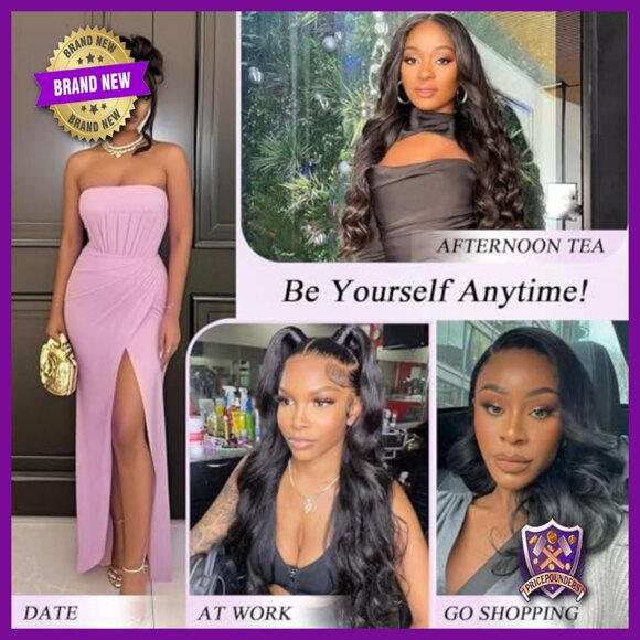 360 Lace Front Human Hair Wig Body Wave 20in Glueless Drawstring HD
